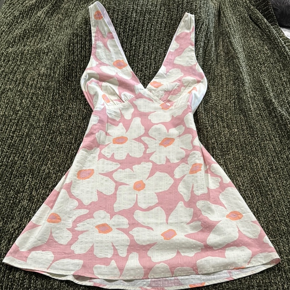 Pink Floral Sleeveless Dress
